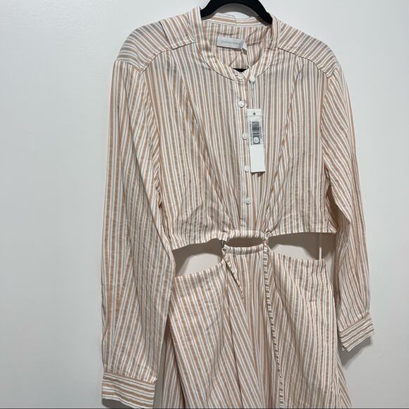 Jonathan Simkhai Janet Striped Open Back Cut-out Maxi Shirtdress Size 10 NWT - Picture 10 of 16